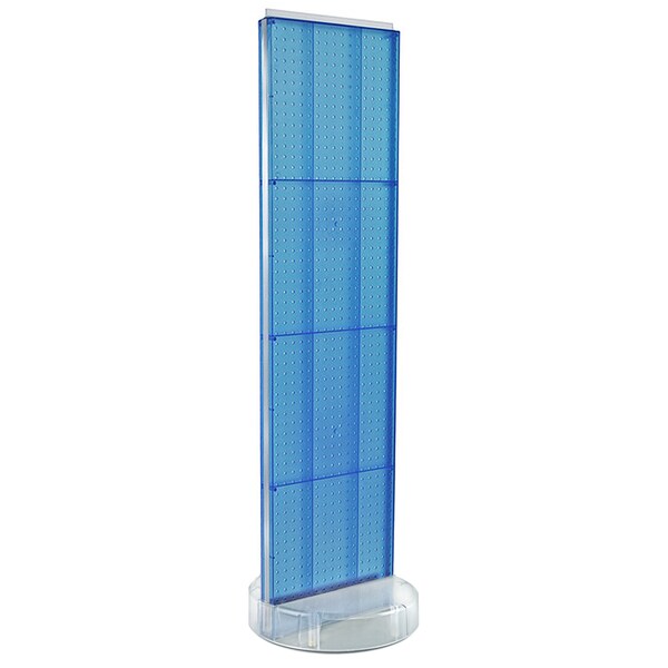2 Sided- Blue Pegboard Floor Display On A Revolving Round Studio Base